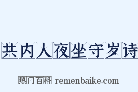 共内人夜坐守岁诗是什么意思的图片